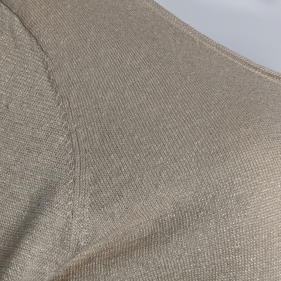 Lilly Pulitzer Tan Gold Shimmer Long Sleeve Linen Blend Button Up Cardigan XL - Picture 4 of 9